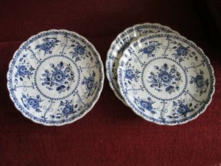 3 Johnson Brothers Indies Blue Coffee Saucers