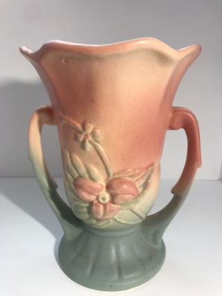 Vintage Hull Art Pottery Vase,  Double Handled,  W - 3 - 5 1/2 "