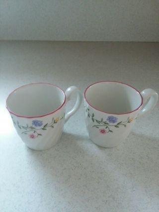 Summer Chintz Coffee Mugs 3 ¼” Made In England Flower Floral,  Set Of 2
