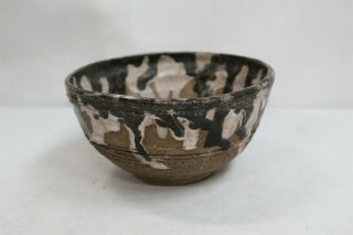 Mcm Black White Drip Glaze In Out Brutalist Studio Pottery Bowl Eames Interest