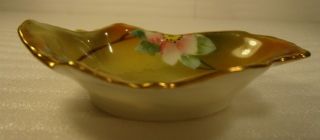 Antique Nippon Hand Painted Candy Nut Oyster Dish Bowl with Gold Trim 2