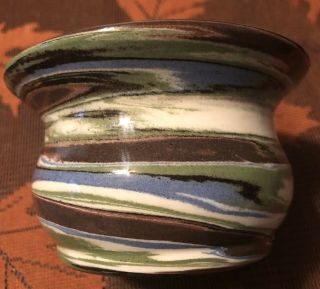 Vintage Desert Mineral Sands Swirl Pottery Vase 2 1/2”x 3”