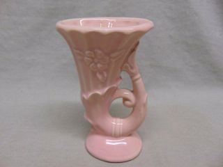 Vintage Shawnee Pottery Pink Horn Vase - Planter