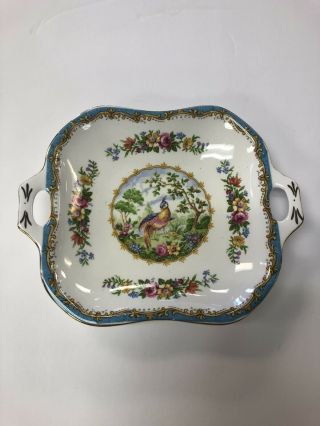 Royal Albert Chelsea Bird Blue Dish With Handles
