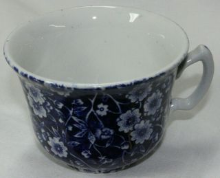 Vintage Tea Cup Crownford Blue Calico Staffordshire China Chintz