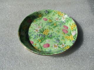 Green Tulip Chintz Jam Plate Coaster Lord Nelson Pottery