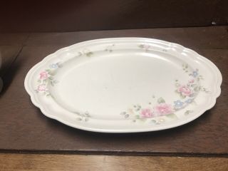 Vintage Pfaltzgraff Tea Rose Oval Serving Platter 13 1/2 Inch