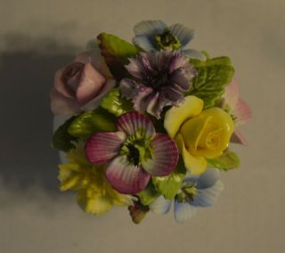 Vintage Coalport Bone China Made In England Basket Of Mixed Flowers 5