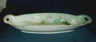 Lovely R S Germany (Prussia) Two Handled Olive Tray - Tulips - 4