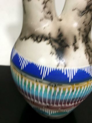 Vtg LARGE Painted Native Horsehair Water Vessel Jug Vase 3