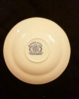 Staffordshire China LIBERTY BLUE Cup/Saucer Old North Church Paul Revere 5