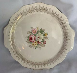 Vintage The French Saxon China Co 22k Gold Platter