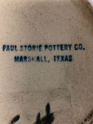 VINTAGE PAUL STORIE Pottery Co.  Marshall TX.  Cobalt BLUE BARN Candle Holder Bowl 2