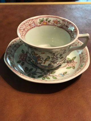Adams Calyx Ware Singapore Bird Tea Cup & Saucer - Made In England