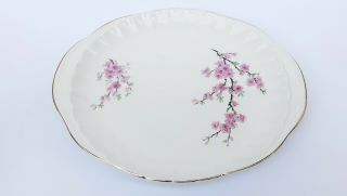 Ceramicvintage 1948 - W.  S.  George Peach Blossom (bolero) 12” Handled Cake Plate.