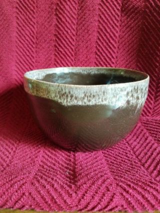 Vintage Usa Brown Drip Stoneware Bowl J8