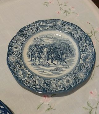 Staffordshire Liberty Blue 8 3/4 " Luncheon Plate Washington At Valley Forge