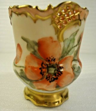 Vienna Austria P H Leonard Porcelain Vase Cup Hand Painted Chip